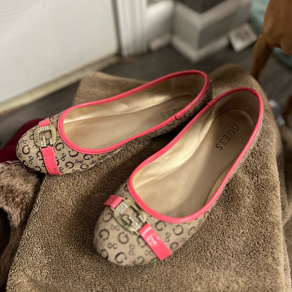 Guess brand. Pink trim, size 7